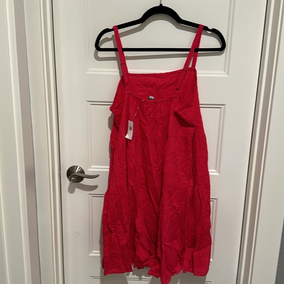 NWT Old Navy hot pink dress size large adjustable straps dot detail - Picture 2 of 6